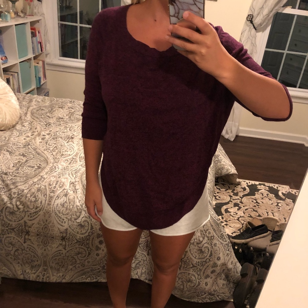 Maroon Scoop Sweater